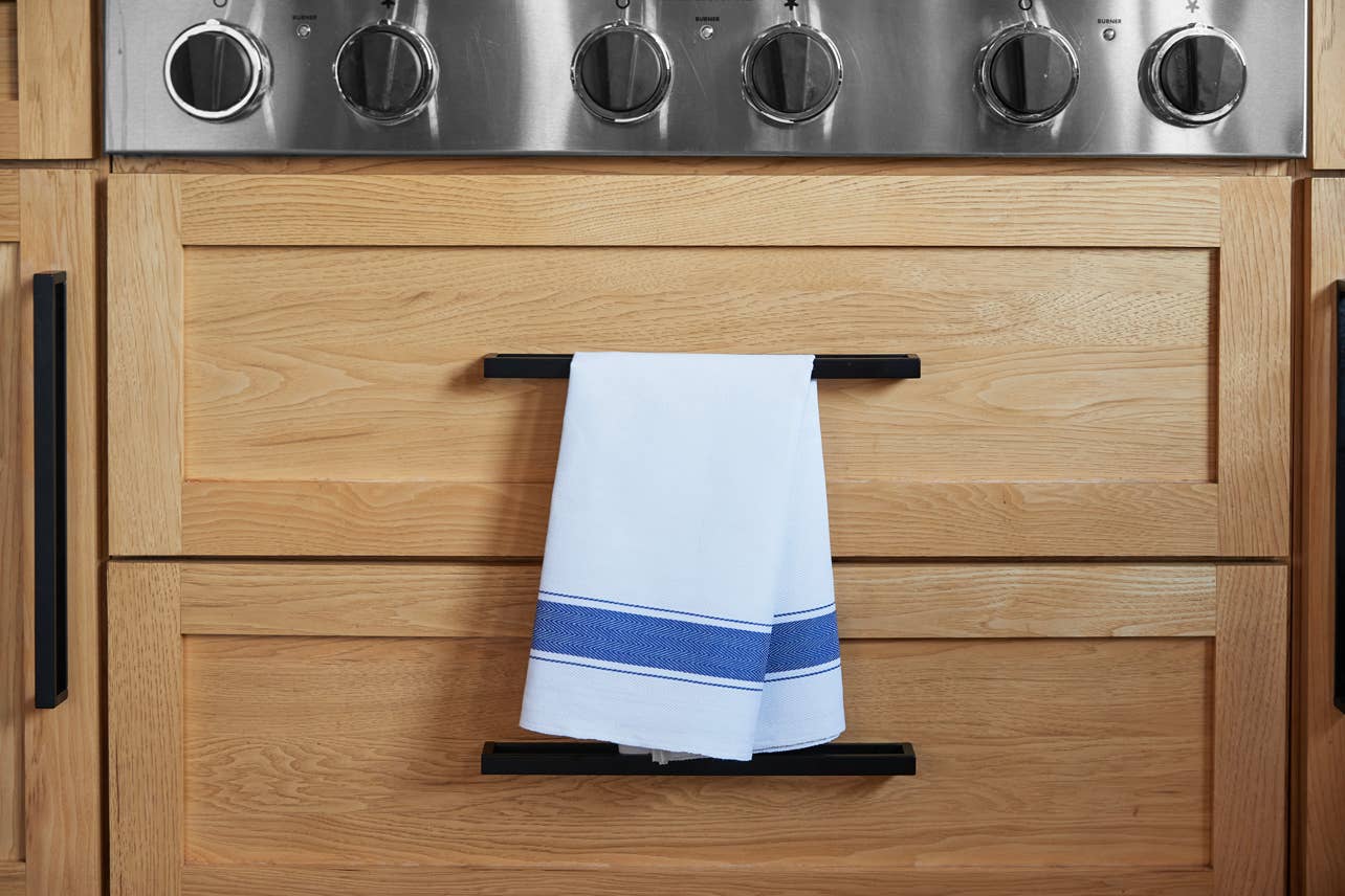 Classic Italian Kitchen Towel - Herringbone Blue